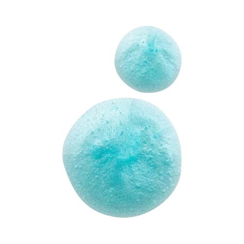 Twee druppels blauwe serumtextuur op een witte achtergrond