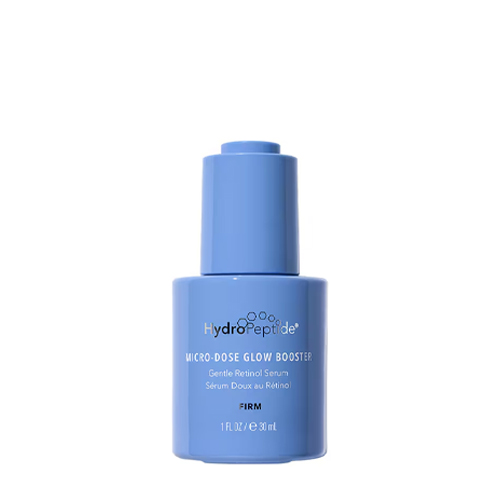 Blauw pompflacon van de HydroPeptide Micro-dose Glow Booster 30ml gezichtsserum