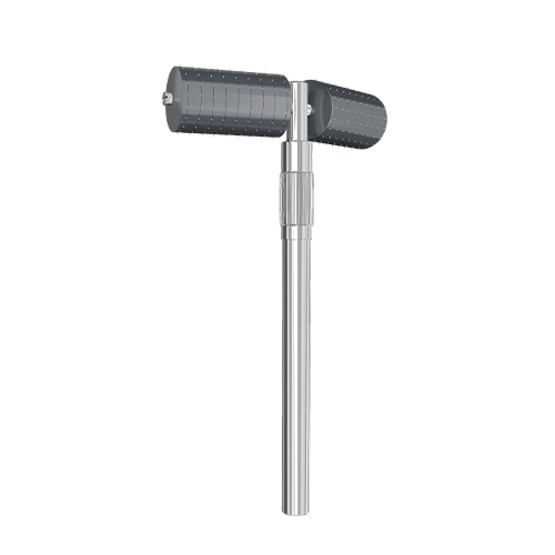 Productfoto van de zilverkleurige Environ Focus Care Skin Tech+ Cosmetic Body Roll-CIT microneedling roller voor het lichaam.