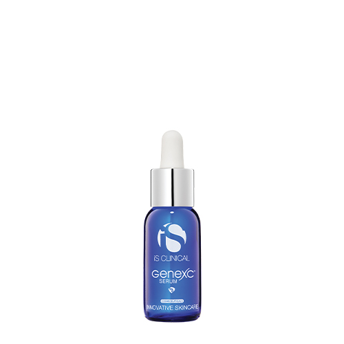 Blauw glazen pipetflesje van iS Clinical GeneXC Serum 30ml