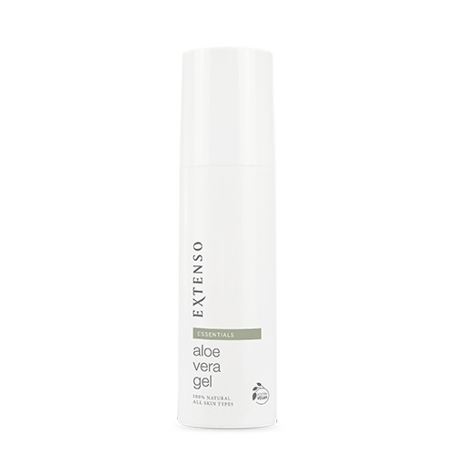 Witte flacon Extenso Aloë Vera Gel (150ml) tegen een witte achtergrond.