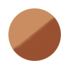 Een ronde swatch van Jane Iredale Circle Delete Concealer Gold/Brown. De cirkel is diagonaal verdeeld in twee goudbruine tinten: een lichtere goudbruine kleur bovenaan en een warmere, donkerdere bruintint onderaan.