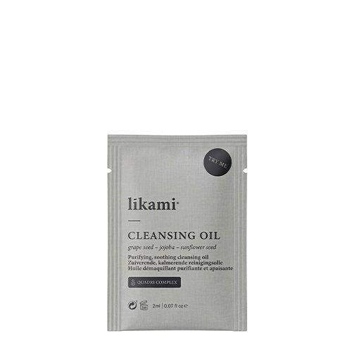Likami Cleansing Oil zuiverende kalmerende reinigingsolie sachet proefverpakking 2 ml met Try Me sticker