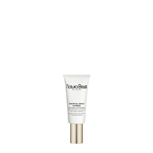 Een kleine tube Natura Bissé Essential Shock Intense Eye and Lip Cream van 15ml met een gouden dop.