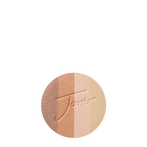 De Moonglow kleurvariant van de Jane Iredale PureBronze Shimmer Bronzer refill, met vier banen in gouden, warme bronskleurige en zandkleurige shimmer tinten.