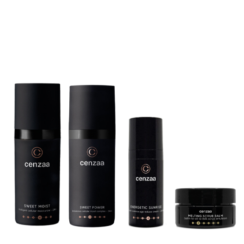 Cenzaa The Moment You Embrace kerstset inhoud met Sweet Moist Sweet Power Energetic Sunrise en Melting Scrub Balm