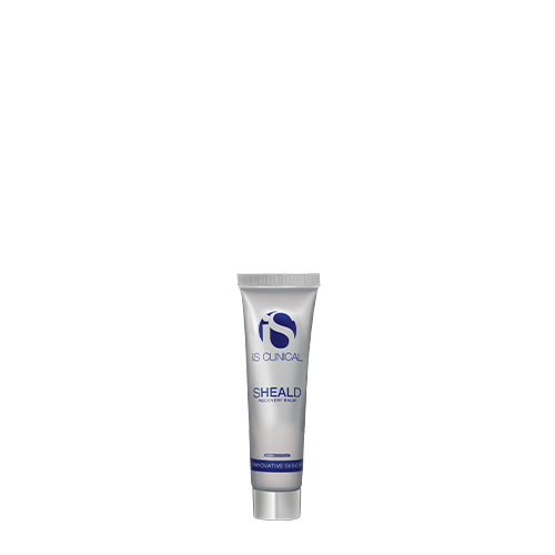 Kleine grijze tube van iS Clinical Sheald Recovery Balm intensief herstellende en kalmerende lippencrème of gezichtsbalsem 15ml