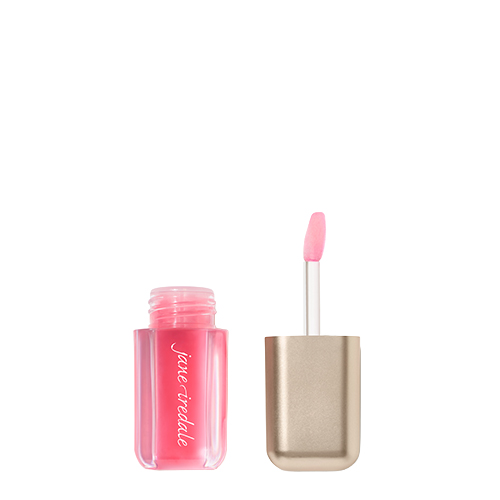 Open flacon van de Jane Iredale Just Kissed PH Lip Oil Blooming Pink met applicator
