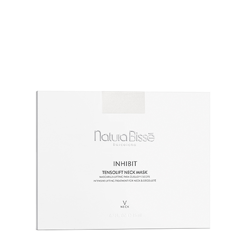 De witte, minimalistische kartonnen verpakking van het Natura Bissé Tensolift Neck Mask.