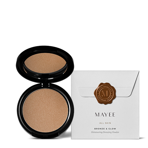 MAYEE Bronze and Glow met verpakking zachte-glowy-bronzer