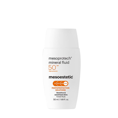 Zonnebrandmiddel voor het gelaat met SPF50 nieuwe-mesoprotech-mineral-fluid