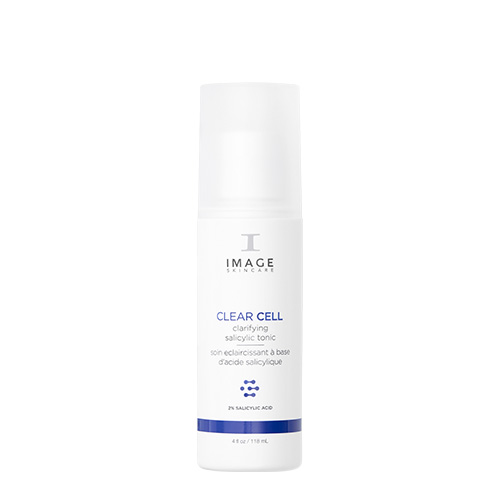 Het nieuwe design van de IMAGE Skincare Clear Cell Clarifying Tonic met 2% salicylzuur en vernieuwd logo.